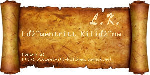 Löwentritt Kiliána névjegykártya